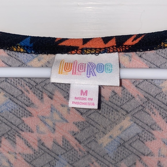 NWT, Lularoe Nicole dress Sz M black, orange, blue, Aztec style pattern - Picture 4 of 7